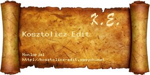 Kosztolicz Edit névjegykártya