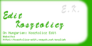 edit kosztolicz business card